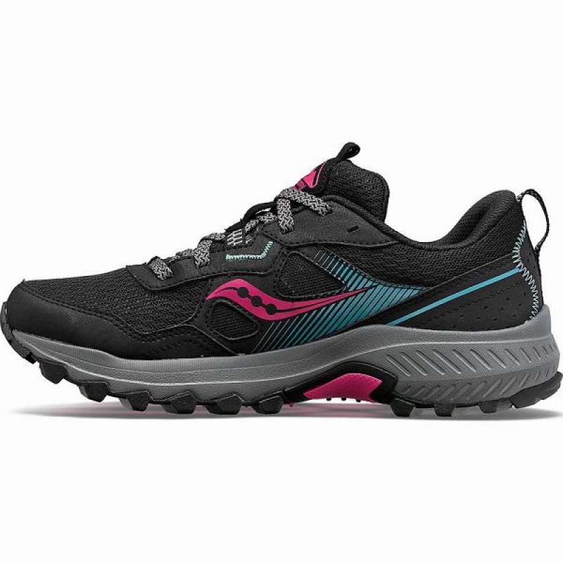 Women's Saucony Excursion TR16 Trail Running Shoes Black / Fuchsia | FGYNIKW-02