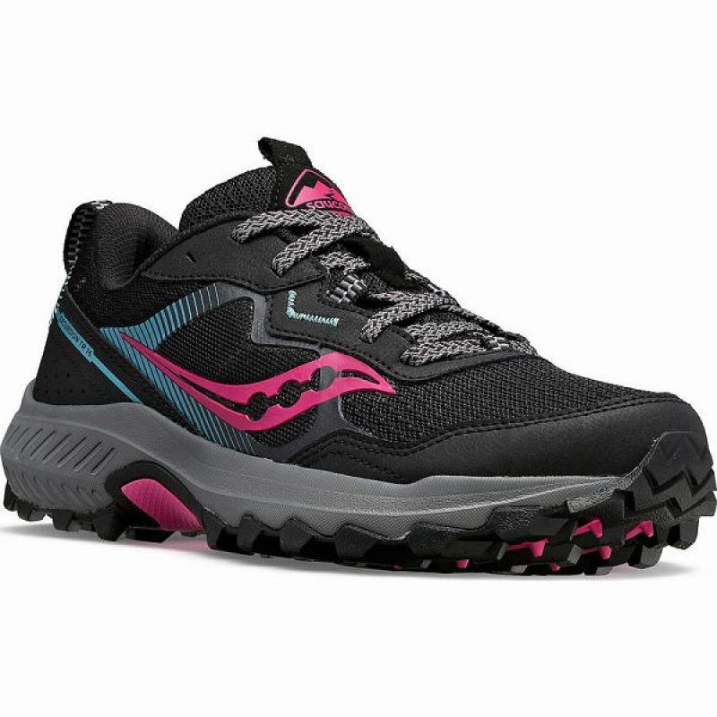 Women's Saucony Excursion TR16 Trail Running Shoes Black / Fuchsia | FGYNIKW-02