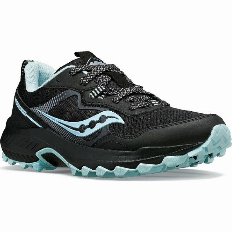 Women's Saucony Excursion TR16 Trail Running Shoes Black / Blue | JMKDSFE-59