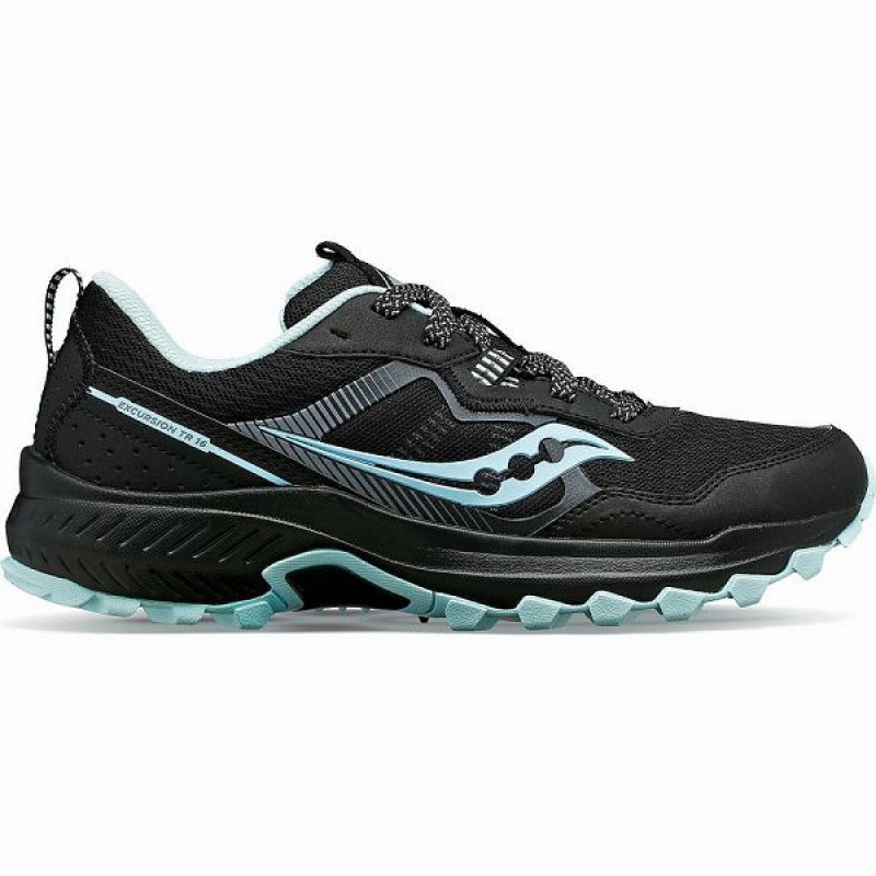 Women\'s Saucony Excursion TR16 Trail Running Shoes Black / Blue | JMKDSFE-59