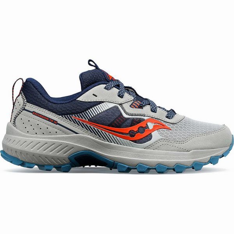 Women\'s Saucony Excursion TR16 Wide Trail Running Shoes Grey / Navy | GSAMVHT-35