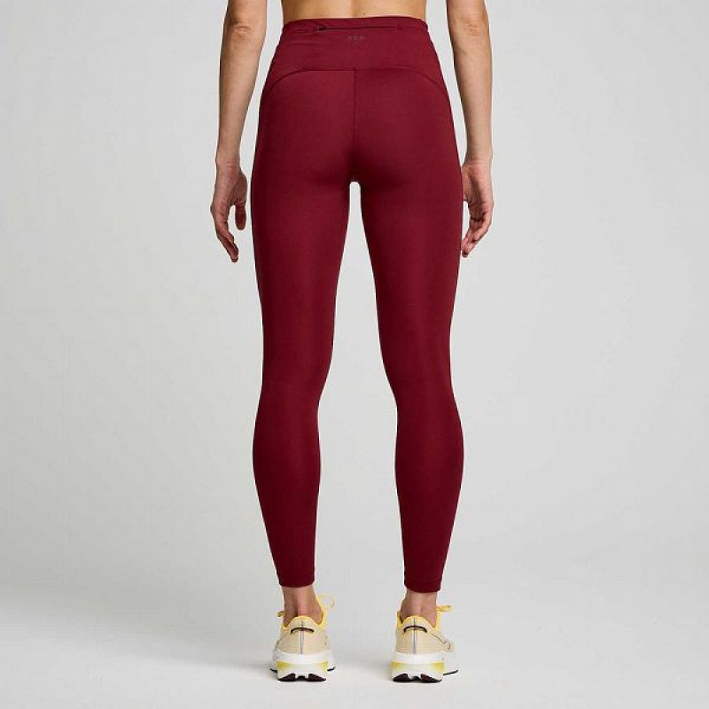 Women's Saucony Fortify 7/8 Tight Red | NFUIBGO-43