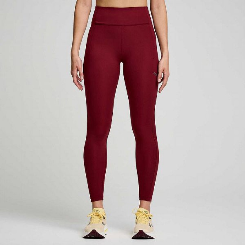 Women\'s Saucony Fortify 7/8 Tight Red | NFUIBGO-43