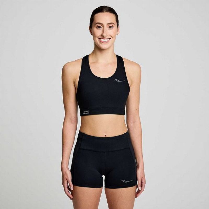 Women\'s Saucony Fortify Bras Black | VZKSWOC-74