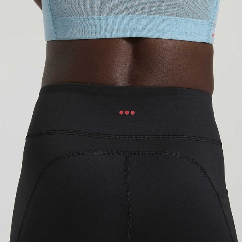 Women's Saucony Fortify Crop Tight Black | GDFCJSL-85