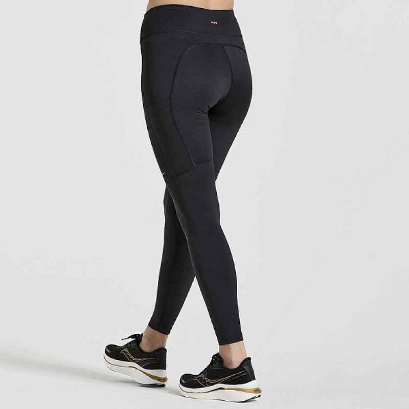 Women's Saucony Fortify Tight Black | MPTCHYZ-47