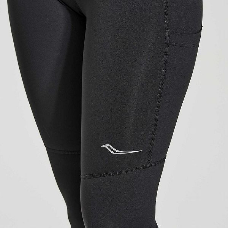 Women's Saucony Fortify Tight Black | MPTCHYZ-47