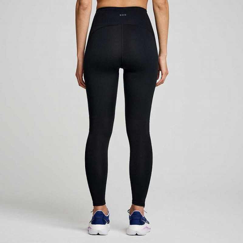 Women's Saucony Fortify Viz Tight Black | SMGLDAQ-83