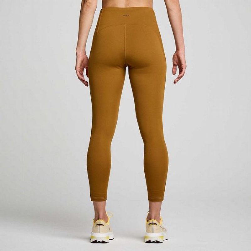 Women's Saucony Fortify Viz Tight Brown | MARJTSN-36