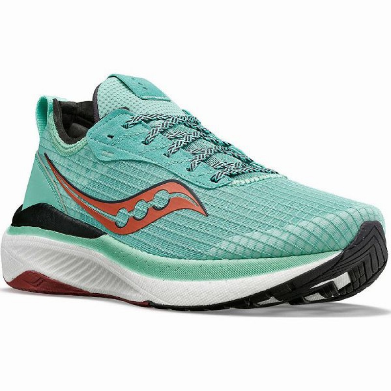 Women's Saucony Freedom Crossport Walking Shoes Turquoise / Orange | OLKGSQB-89