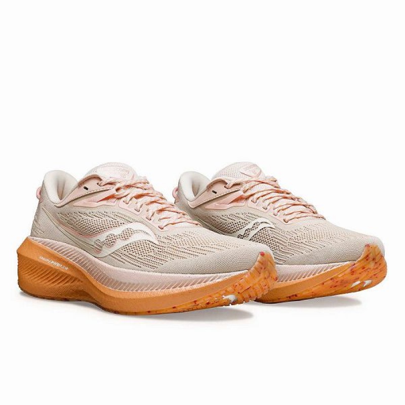 Women's Saucony Galentine's Day Triumph 21 Walking Shoes Pink | JMLKUTF-54