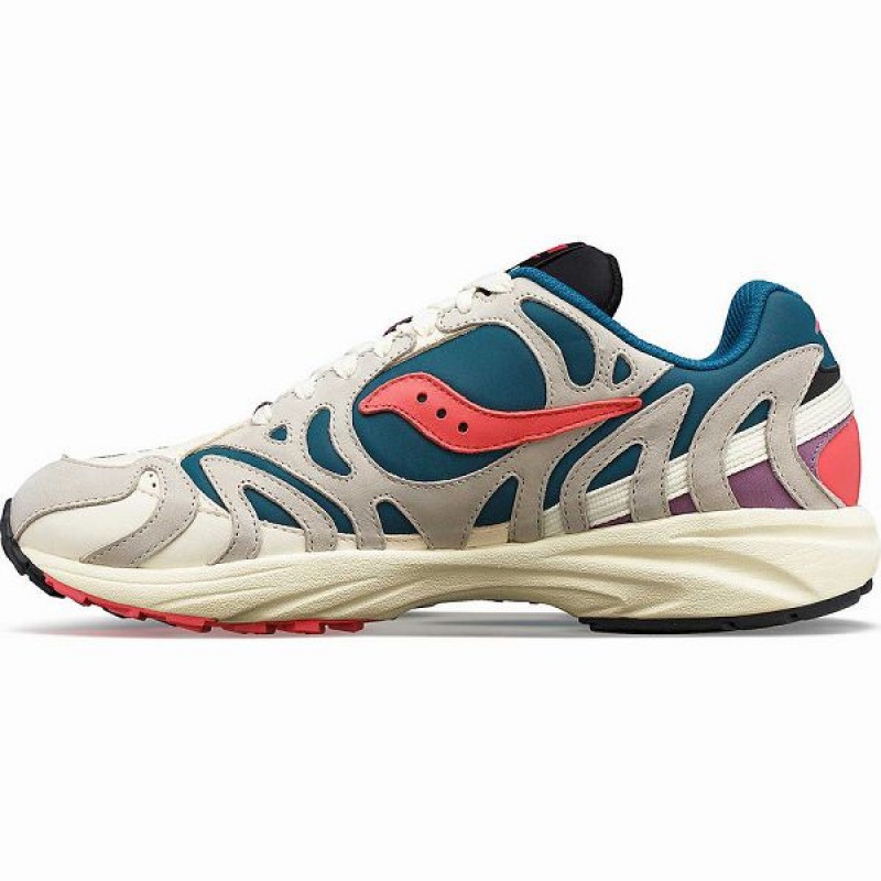 Women's Saucony Grid Azura 2000 Midnight Swimming Sneakers Beige / Green | FKDUHTV-27