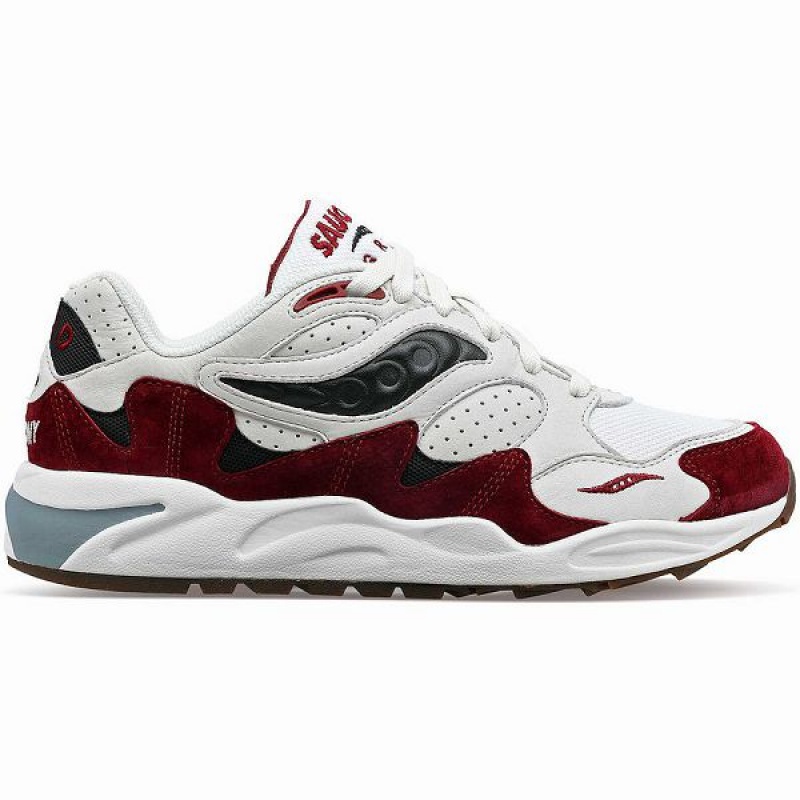 Women\'s Saucony Grid Shadow 2 Sneakers Cream / Red | HQGFWZO-57