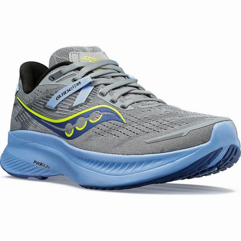 Women's Saucony Guide 16 Running Shoes Grey / Blue | HSPKNAO-63