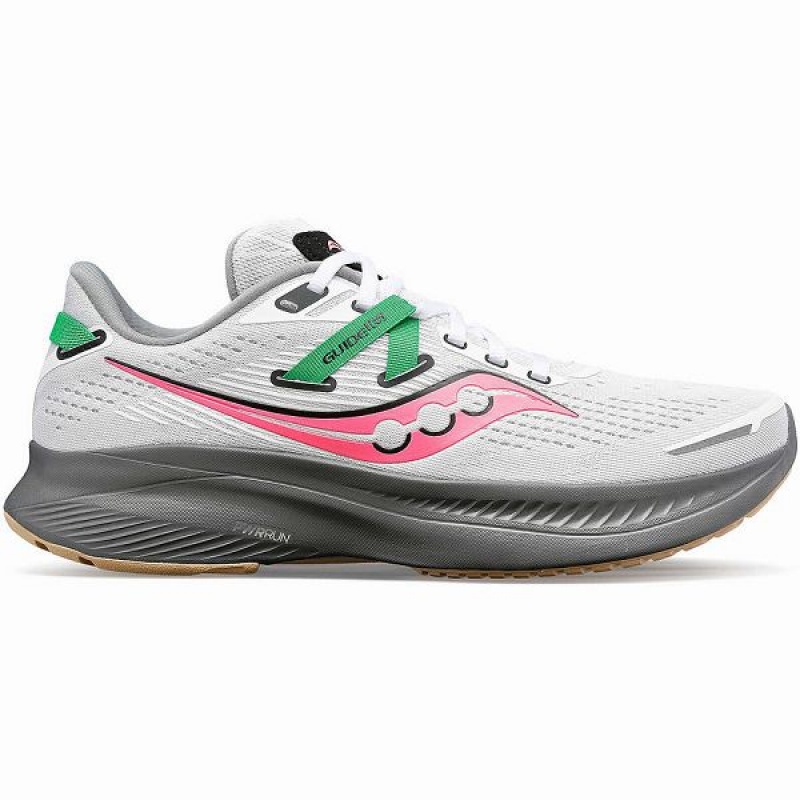 Women\'s Saucony Guide 16 Running Shoes White / Grey | FUIVXQR-73