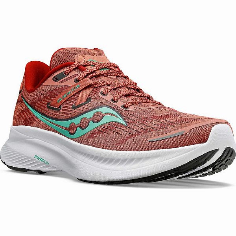 Women's Saucony Guide 16 Wide Running Shoes Orange / Turquoise | WNSZJUX-37