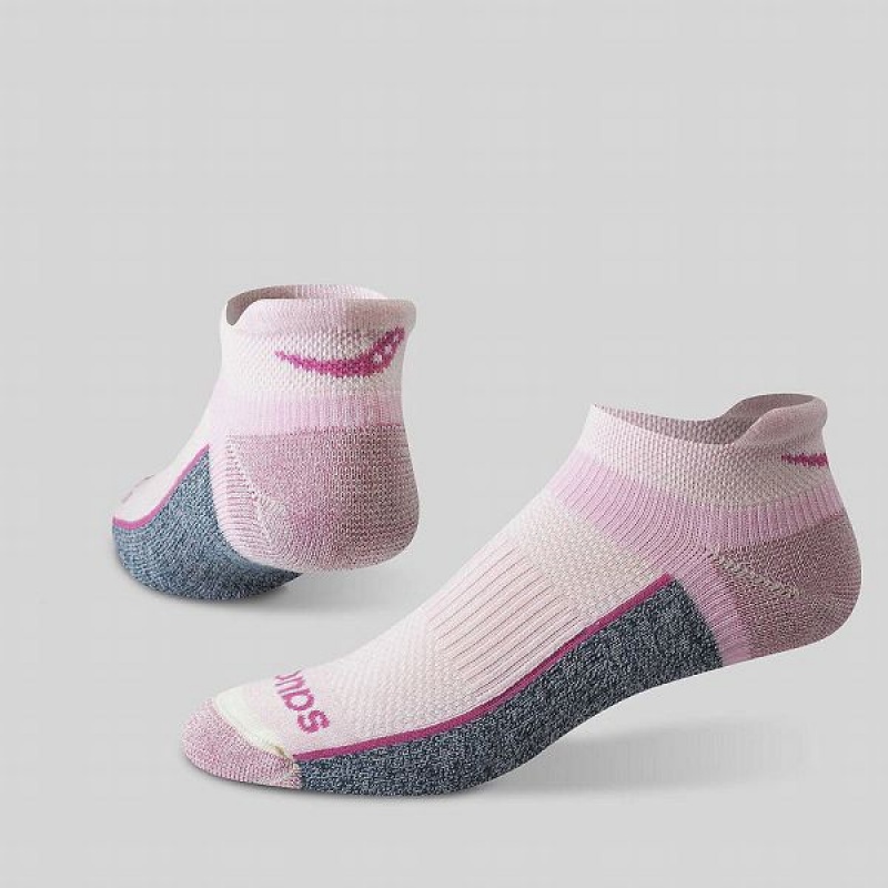 Women's Saucony Inferno Merino Wool Blend No Show 3-Pack Socks Pink | LXBFYNC-13