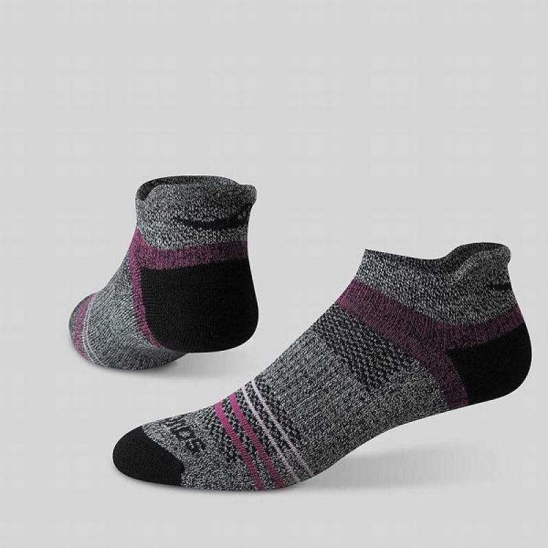 Women's Saucony Inferno Merino Wool Blend No Show 3-Pack Socks Pink | LXBFYNC-13