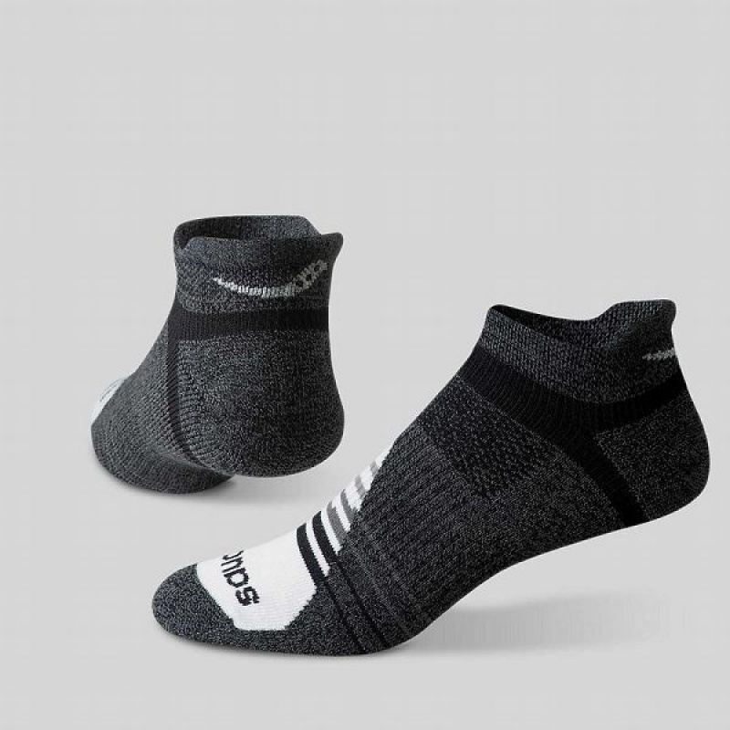 Women's Saucony Inferno Merino Wool Blend No Show 3-Pack Socks Grey | EITBPNW-92