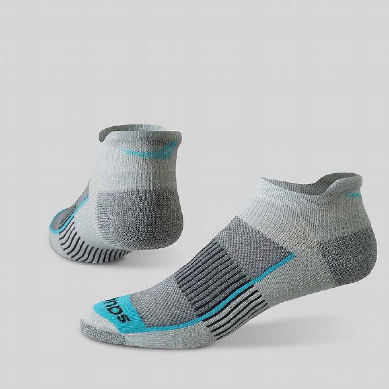 Women's Saucony Inferno No Show Tab 3-Pack Socks Grey | FVIGNDB-21