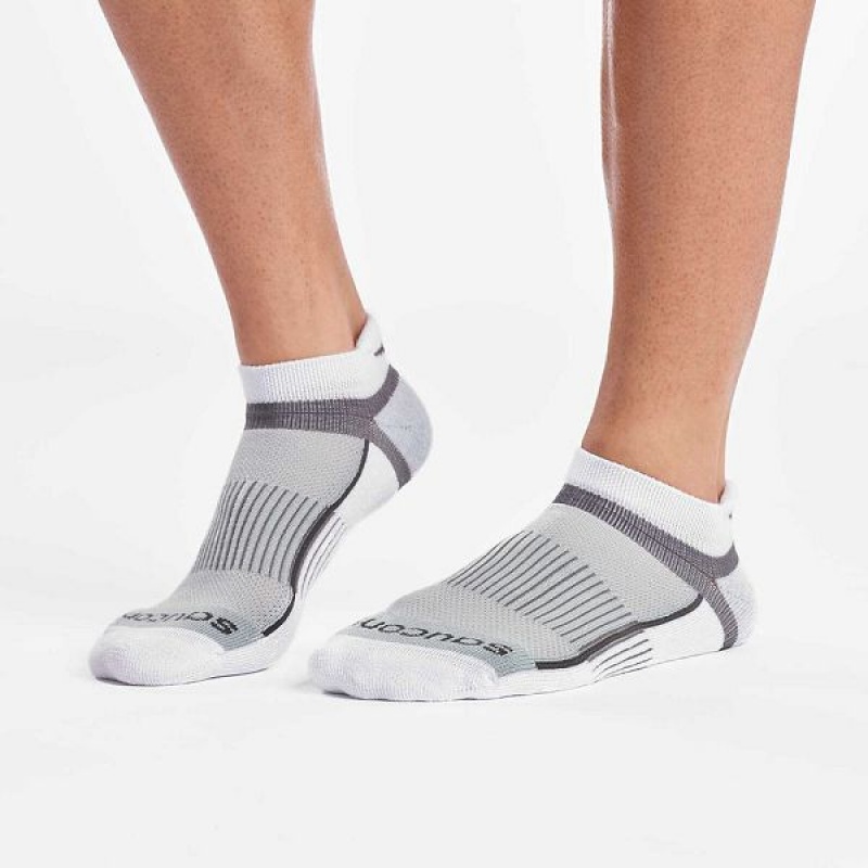 Women's Saucony Inferno No Show Tab 3-Pack Socks White | YSAICOU-95