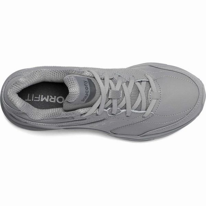 Women's Saucony Integrity Walker 3 Wide Walking Shoes Grey | XDCBQST-50