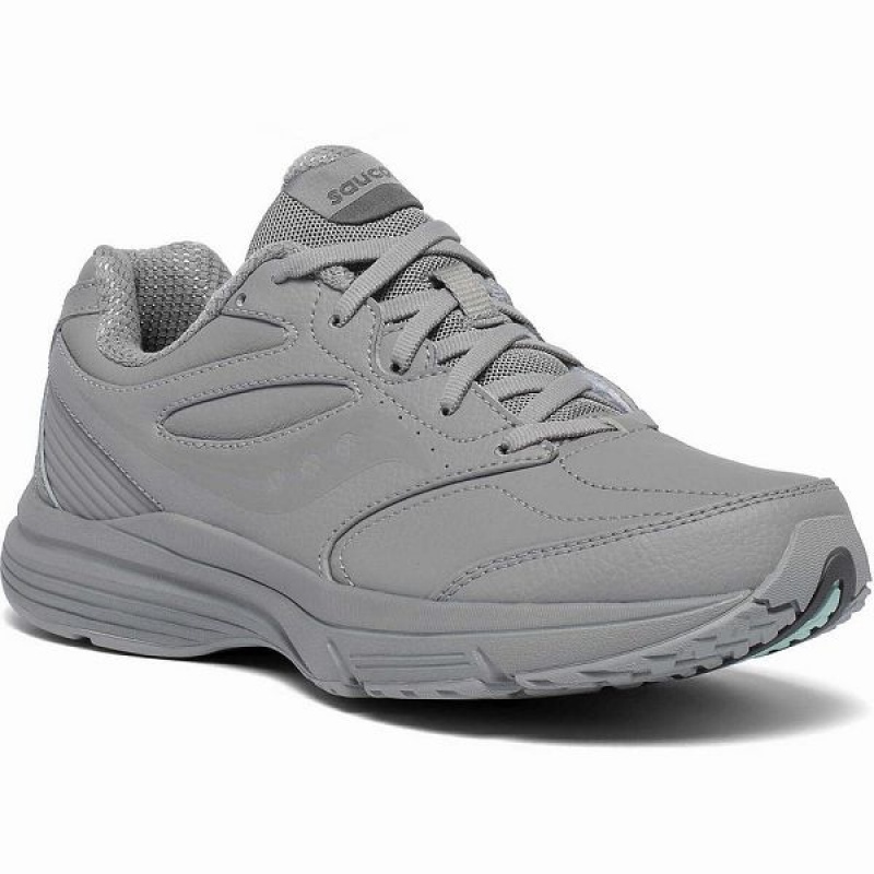 Women's Saucony Integrity Walker 3 Wide Walking Shoes Grey | XDCBQST-50