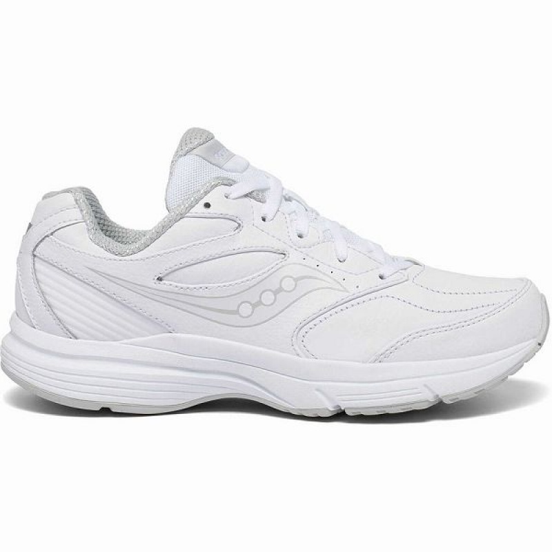 Women\'s Saucony Integrity Walker 3 Wide Walking Shoes White | UKJETFG-72