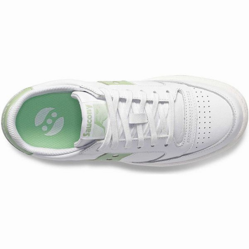 Women's Saucony Jazz Court Metallic Sneakers White / Light Green | OKAUSPB-47