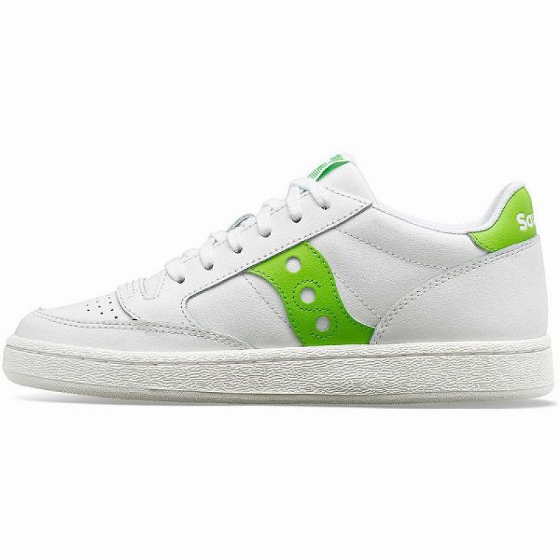 Women's Saucony Jazz Court PU Sneakers White / Green | BRXPJZL-82