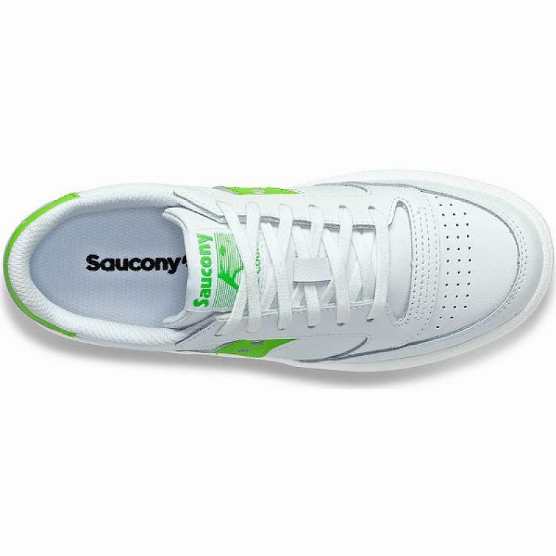 Women's Saucony Jazz Court PU Sneakers White / Green | BRXPJZL-82