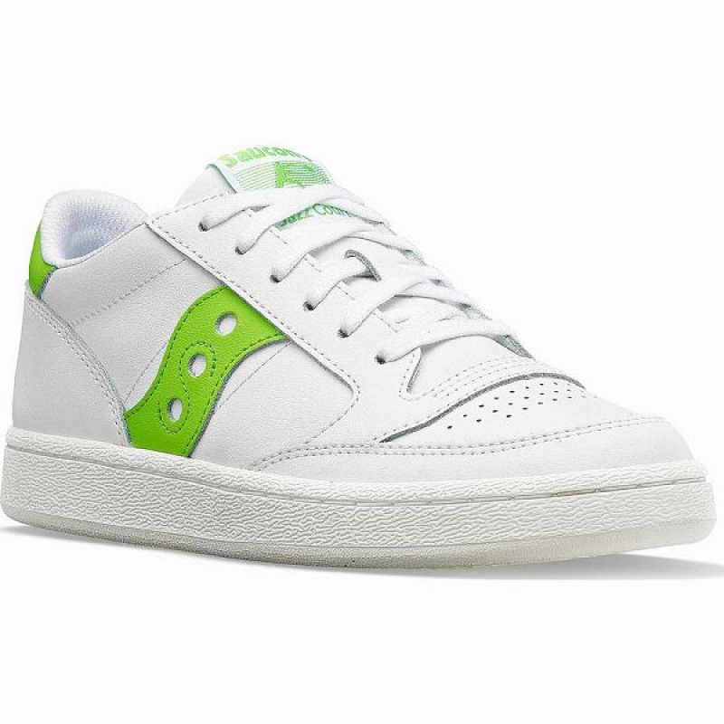 Women's Saucony Jazz Court PU Sneakers White / Green | BRXPJZL-82