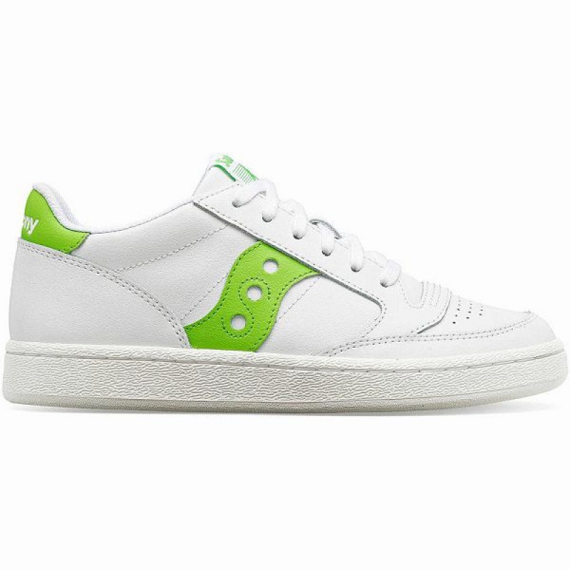 Women\'s Saucony Jazz Court PU Sneakers White / Green | BRXPJZL-82