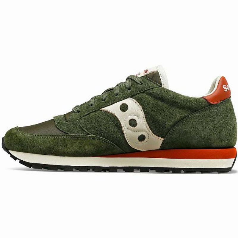 Women's Saucony Jazz Original Premium Sneakers Olive | UWYKMRT-02