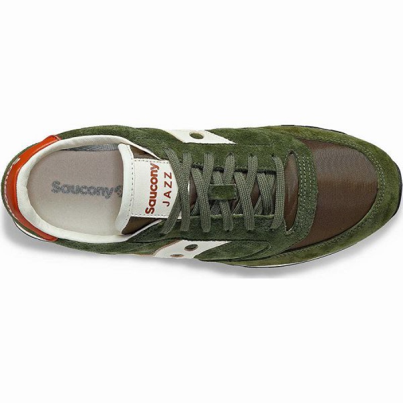 Women's Saucony Jazz Original Premium Sneakers Olive | UWYKMRT-02