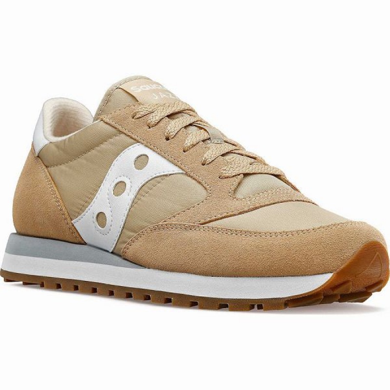 Women's Saucony Jazz Original Sneakers Beige / White | IYJRWNF-94