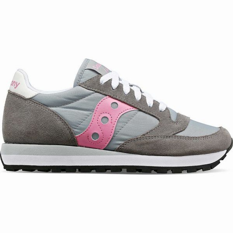 Women\'s Saucony Jazz Original Sneakers Grey / Pink | UQRJAGD-48