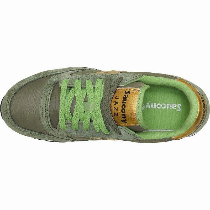 Women's Saucony Jazz Original Sneakers Olive / Gold | OKMWIEY-81