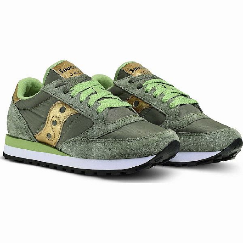 Women's Saucony Jazz Original Sneakers Olive / Gold | OKMWIEY-81