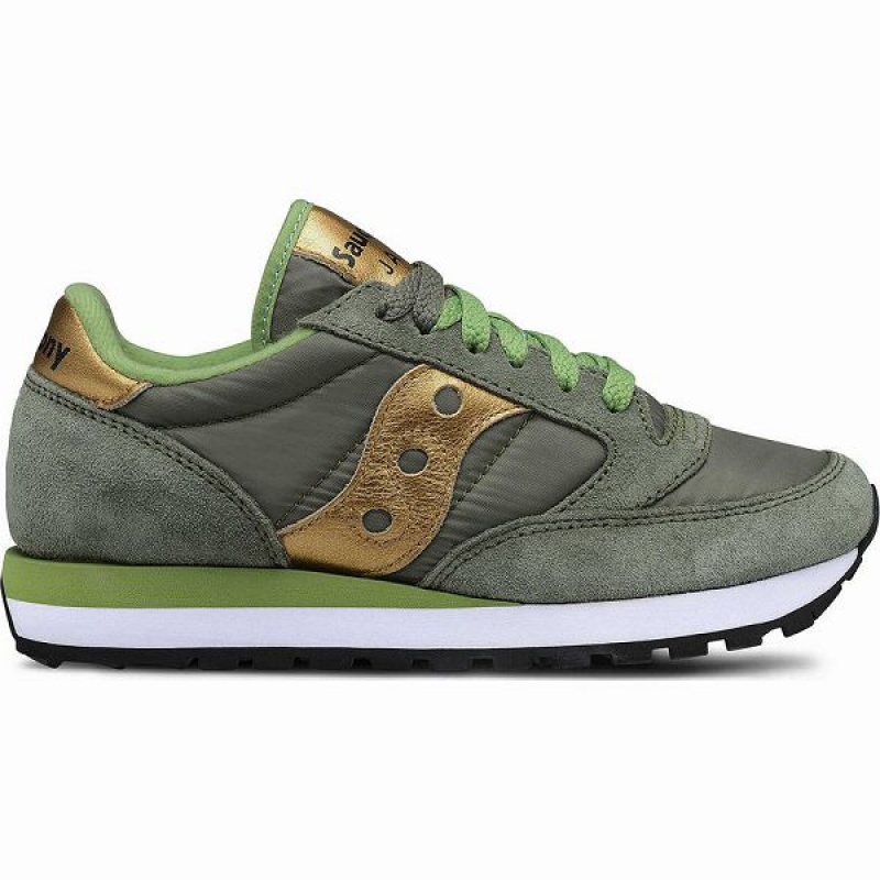 Women\'s Saucony Jazz Original Sneakers Olive / Gold | OKMWIEY-81