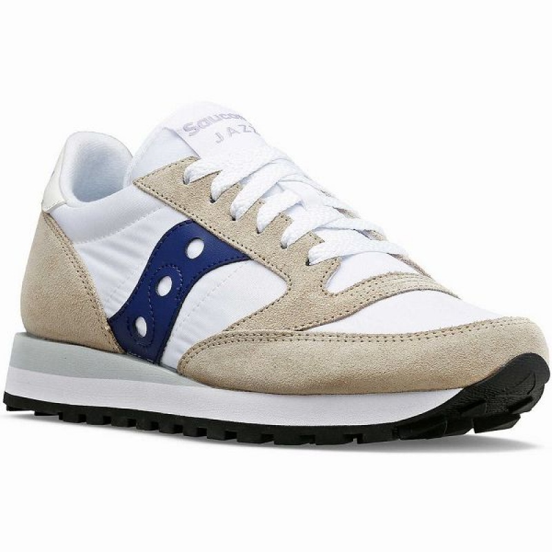 Women's Saucony Jazz Original Sneakers White / Navy | UHRNBPK-36