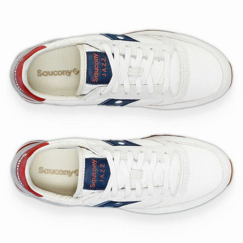 Women's Saucony Jazz Original Stonewash Sneakers White / Navy | NSKYVBZ-01