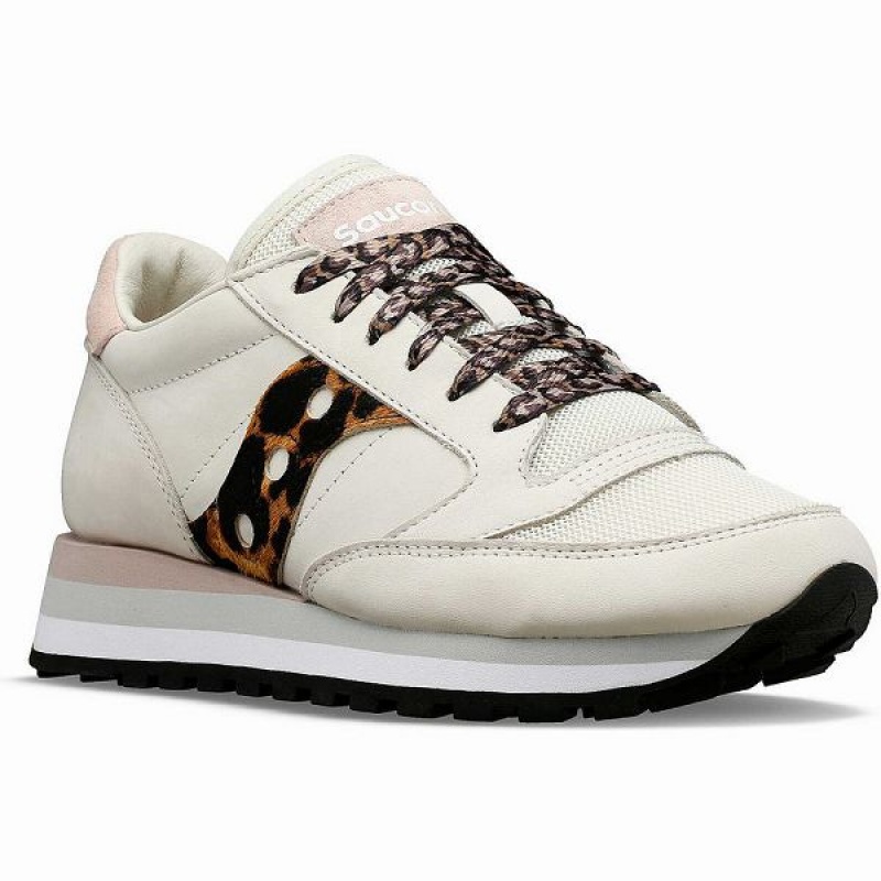 Women's Saucony Jazz Triple Sneakers Beige / Leopard | NWDJBQU-47