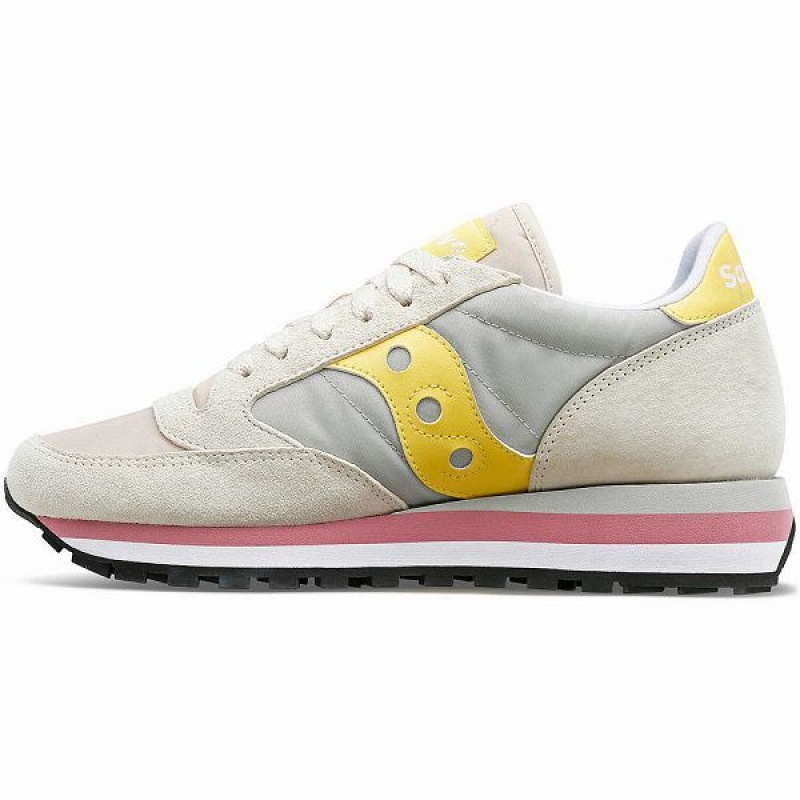 Women's Saucony Jazz Triple Sneakers Grey / Yellow | WIHAVSL-12