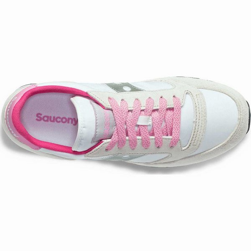 Women's Saucony Jazz Triple Sneakers White / Grey / Pink | ROLQFJH-72