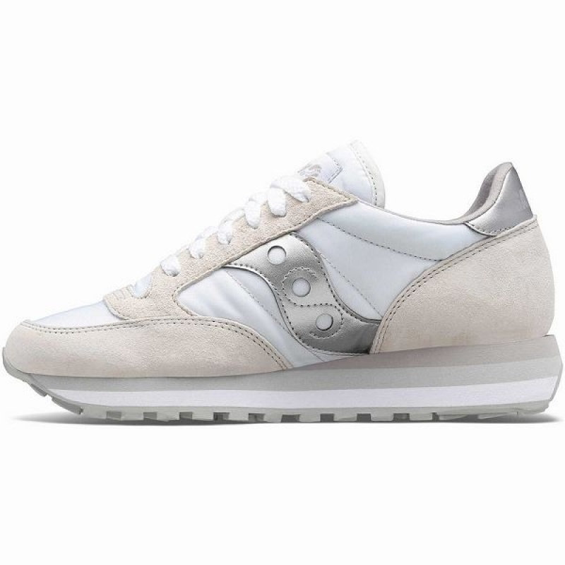 Women's Saucony Jazz Triple Sneakers White / Silver | GDJXLFZ-84