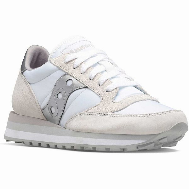 Women's Saucony Jazz Triple Sneakers White / Silver | GDJXLFZ-84