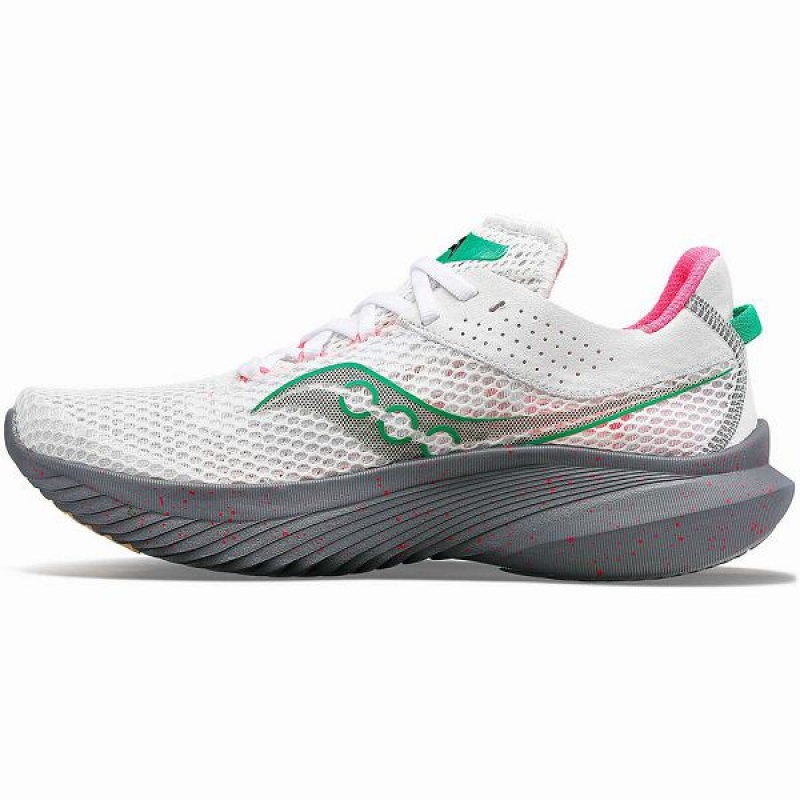 Women's Saucony Kinvara 14 Running Shoes White / Grey | IGCPXUT-08