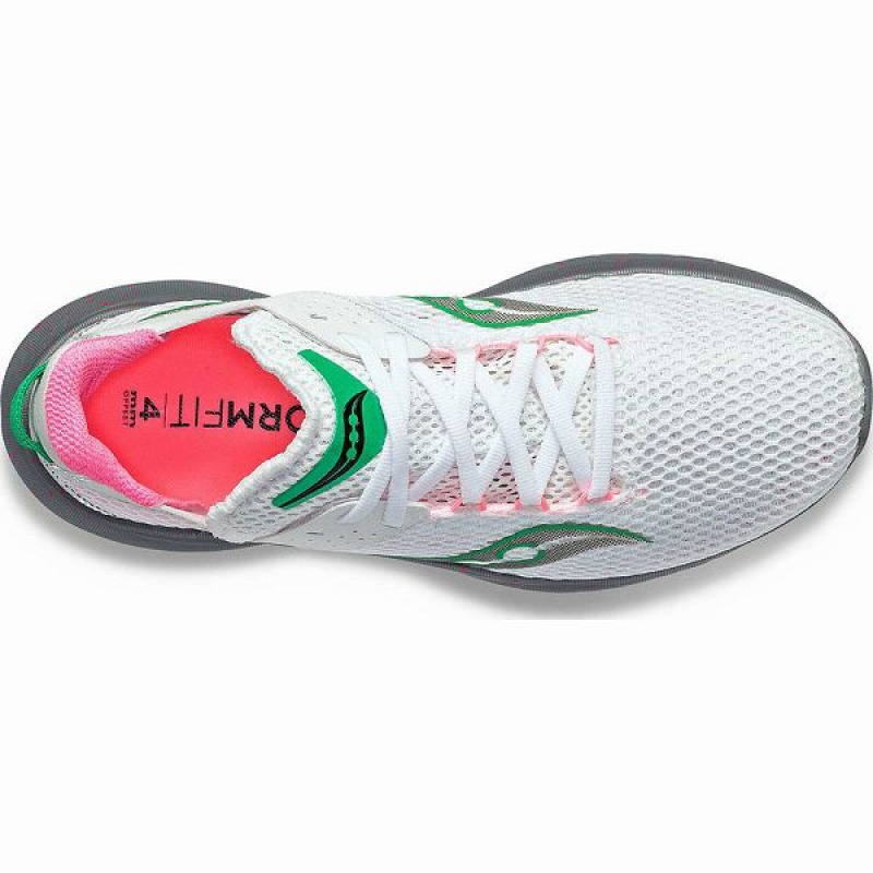 Women's Saucony Kinvara 14 Running Shoes White / Grey | IGCPXUT-08