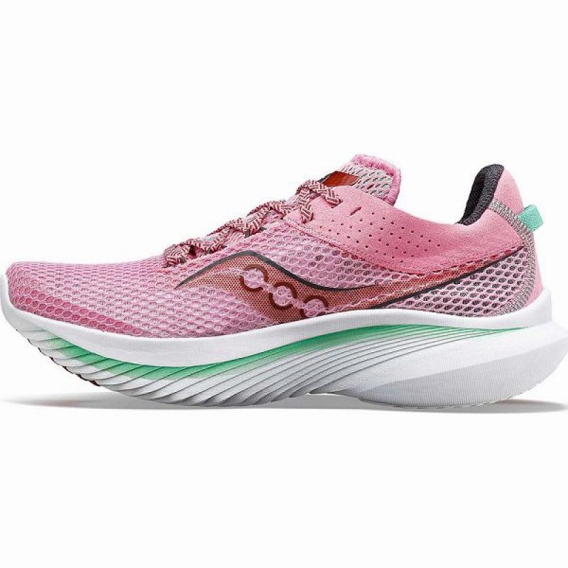 Women's Saucony Kinvara 14 Running Shoes Pink / Green | NXOKIZW-61